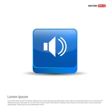 Speaker icon - 3d Blue Button Stock Illustration