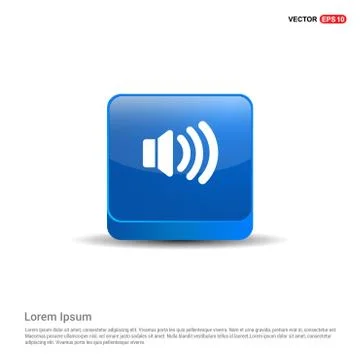 Speaker icon - 3d Blue Button Stock Illustration