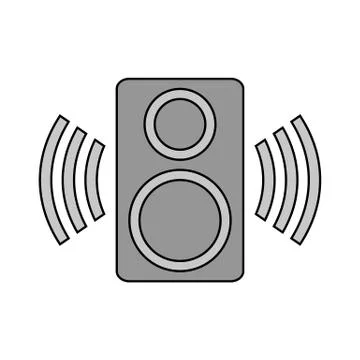 Speaker icon on black. Stock Illustration