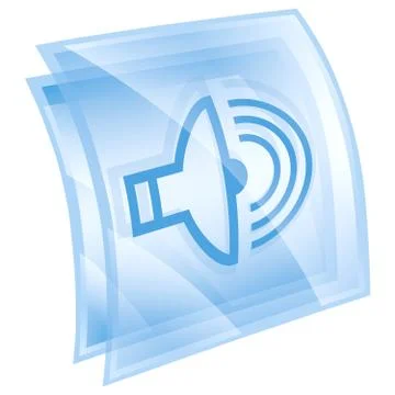 Speaker icon blue square, isolated on white background. Stockillustratie