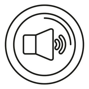 Speaker icon broadcasting sound waves in a circle Stock Illustration
