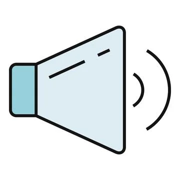 Speaker icon broadcasting sound waves vector illustration Ilustración de archivo