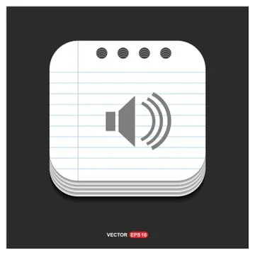 Speaker icon Gray icon on Notepad Style template Vector EPS 10 Free Icon Stockillustratie
