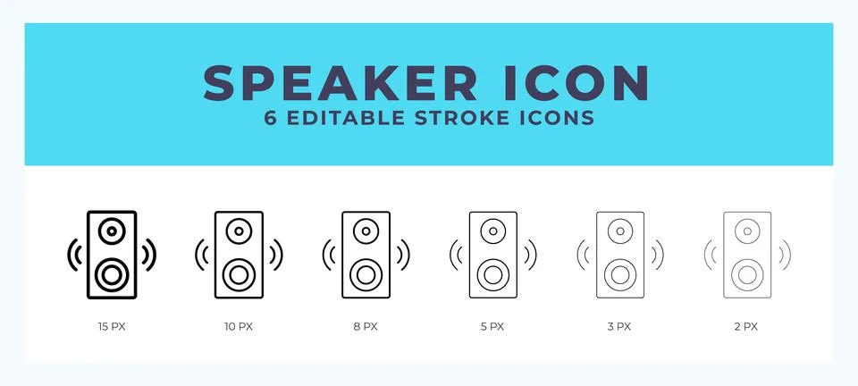 Speaker icon illustration vector with editable stroke. Stock Illustration