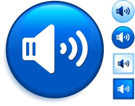 Speaker Icon on Internet Button Stock Illustration