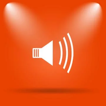 Speaker icon. Internet button on orange background.. Stock Illustration