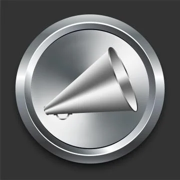 Speaker Icon on Metal Internet Button Stock Illustration