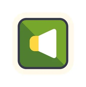 Speaker icon representing audio volume control interface Stock Illustration