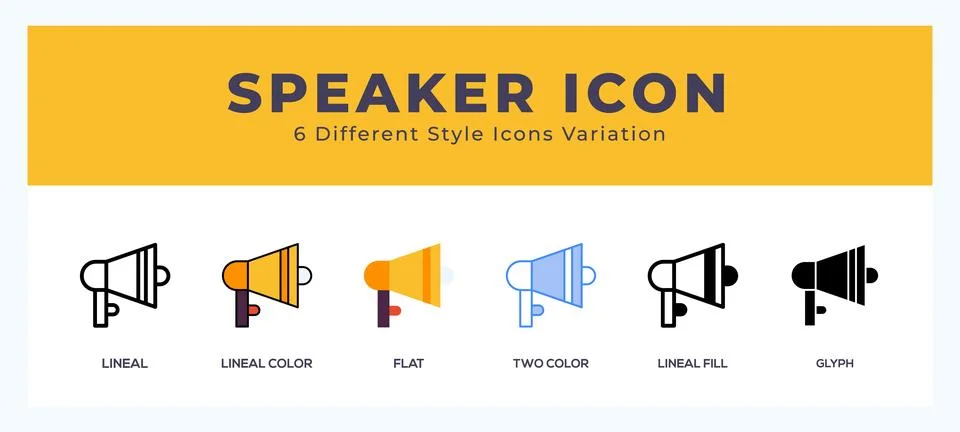 Speaker icon set. Design elements for logo 스톡 일러스트