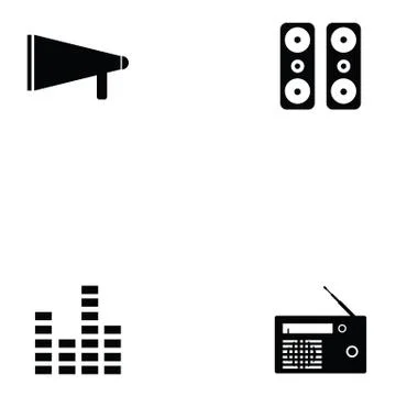 Speaker icon set Stock Illustration