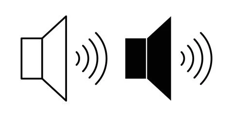 Speaker icon. Style is flat and line symbol Stock Illustration