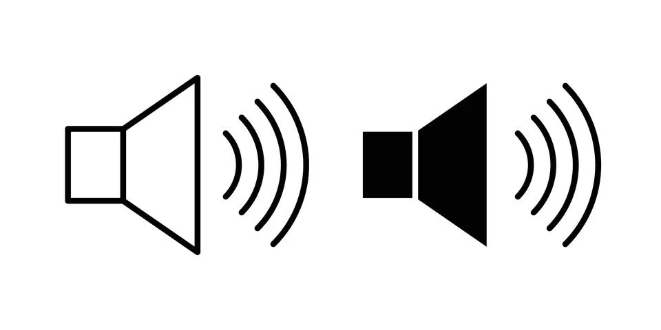 Speaker icon thin line and clipart style vector set Stockillustratie