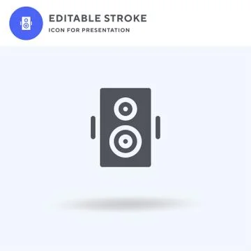 Speaker icon vector, filled flat sign, solid pictogram isolated on white, log Stock Illustration