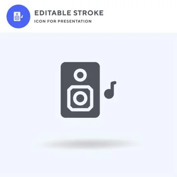 Speaker icon vector, filled flat sign, solid pictogram isolated on white, log 스톡 일러스트