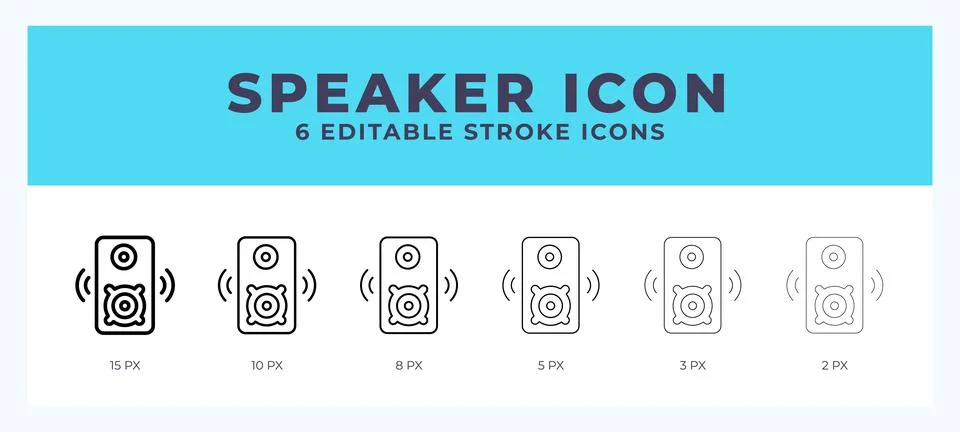 Speaker icon vector for web. And mobile app. Editable stroke outline icon. Stock Illustration