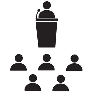 Speaker icon on white background. Presentation symbol. Meeting sign. Stock Illustration