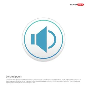 Speaker icon - white circle button Stock Illustration
