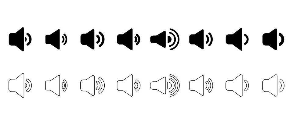 Speaker icons set Stock Illustration
