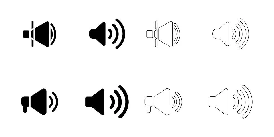 Speaker icons set Stock Illustration