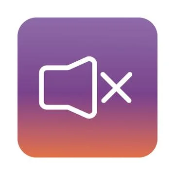 Speaker off interface block gradient style icon Stock Illustration