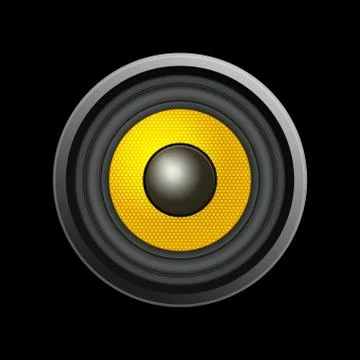 Speaker Isolated on Black Background Stock Illustration