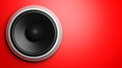 Speaker, isolated on red background with copy-space Stock Illustration
