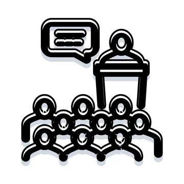 Speaker leading presentation to an audience in a lecture Stock Illustration