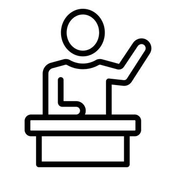 Speaker learn icon outline vector. School children Ilustração Stock