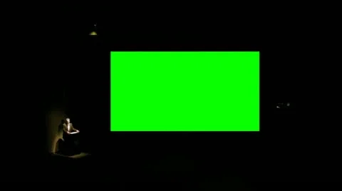 Speaker-lecturer-conference theater-green screen Stock Footage