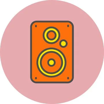 Speaker Line Filled Circle Icon Stock Illustration