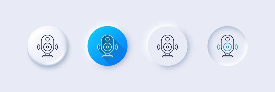 Speaker line icon. Computer component sign. Sound symbol. Line icons. Vector Stock-Illustration