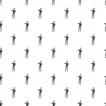 Speaker man presenting talking seamless pattern background イラスト素材