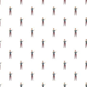 Speaker man talking into microphone seamless pattern Stock Illustration