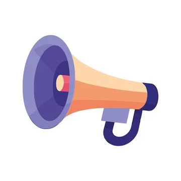 Speaker megaphone broadcasts message Illustrazione stock