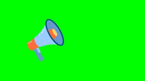 Speaker, Megaphone, Loudspeaker with lightning. 2D flat cartoon loudspeaker. Stock Footage 254191249