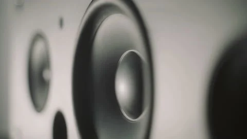 Speaker membrane vibrating - Close up Stock Footage 142022813