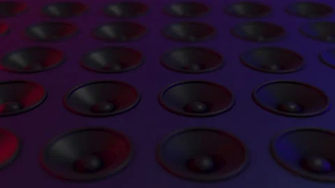 Speaker membranes stacked in disco, pub or club in loop Stock Footage 165133230