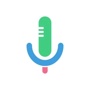 Speaker mic icon, modern flat design color sign vector Stock Illustration