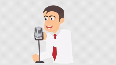 Speaker with microphone. Animation checking microphone settings. Cartoon Stock Footage 251793597