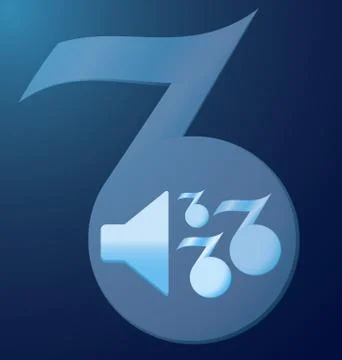 Speaker on a musical note silhouette Stock Illustration