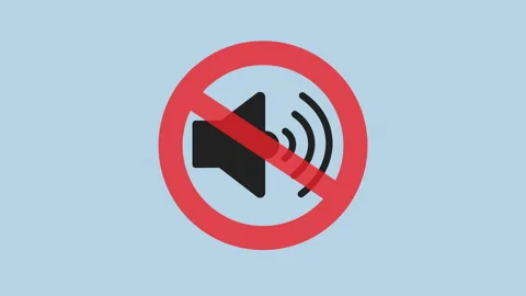 Speaker mute icon, No sound icon 2d Animation with Alpha Matte Stock Footage 335341126