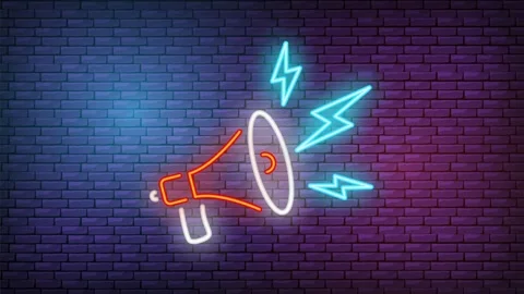 Speaker Neon On The Wall Video stock 160106822