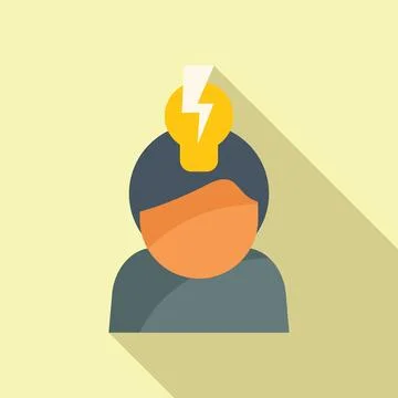 Speaker new idea icon flat vector. Success leader person Stock Illustration