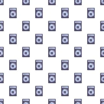 Speaker pattern creating seamless musical electronics background Illustrazione stock