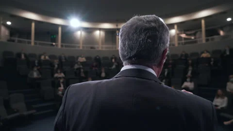 A speaker performs at a conference Stock Footage 150230723
