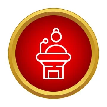 Speaker person talking at podium with microphone icon イラスト素材