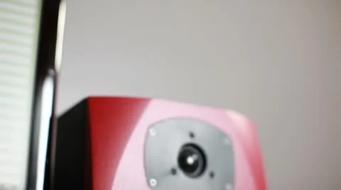 Speaker playing loud music Stock Footage