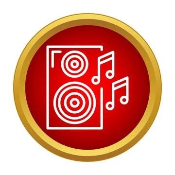 Speaker playing notes for music and sound concept Illustrazione stock