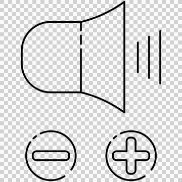 Speaker with plus and minus control buttons Stock Illustration