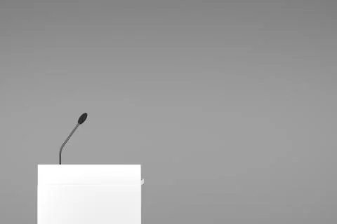 Speaker podium in front of clear background - Illustration Stock Illustration